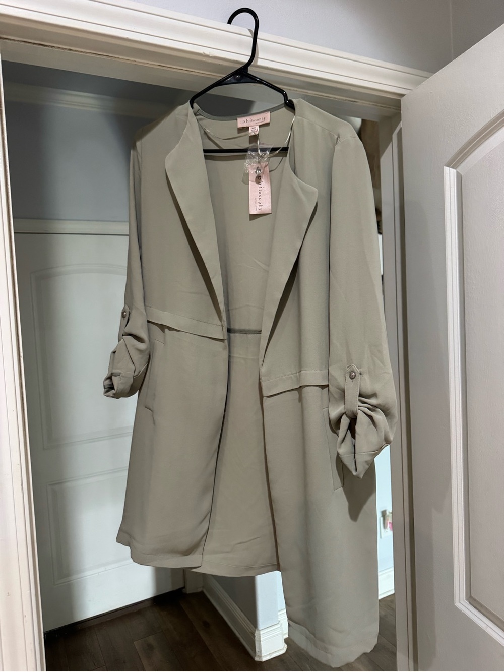 Philosophy Light Sage Open-Front Blazer Jacket
